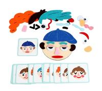 Jouet pour assortir les visages - Compétence de reconnaissance de la santé mentale, outil de développement sensoriel, 4 jeux de couleurs + bords arrondis lisses, construction durable