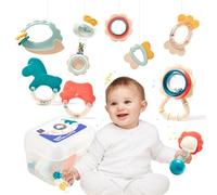 Jouet pour Bébé 3 Mois Hochet de Dentition pour Bébé 0 3 6 9 Mois, Jouets d'Eveil Anneaux de Dentition sans BPA avec Boîte de Rangement Cadeau pour Naissance Garçon Fille, 10PCS