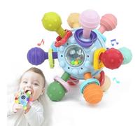 Jouet pour Bébé à Partir de 0-3 Mois, Anneau de Dentition en Silicone, Hochet Sensoriel, Jouet de Préhension en Silicone, Educatif Cadeau Enfant Garçon et Fille pour bébé de 3 6 9 12 18 Mois