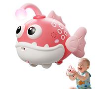 Jouet pour bébé en forme de poisson lanterne à induction électrique, jouet musical adapté aux bébés de 6, 9, 12 mois et plus, favorise le développement de la motricité et de l'attention (Rouge)