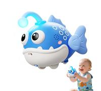 Jouet pour bébé en forme de poisson lanterne à induction électrique, jouet musical adapté aux bébés de 6, 9, 12 mois et plus, favorise le développement de la motricité et de l'attention (Bleu)