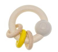 Jouet pour Bébé Hochet 3 Anneaux Nature Bxhxt 9x9x4cm Neuf de Dentition en Bois