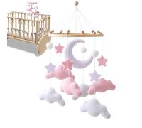 Jouet pour berceau - Nuages en feutre - Mobile apaisant pour bébés | Pour, filles, chambre à coucher, crèche, voyage, poussette, maison