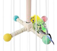 Jouet pour cage à oiseaux - Jouet pour oiseaux - Roue de perche - Mâcher interactif rotatif en bois pour Conure Canary Lovebird Pet Pigeon Shotet Cockatiel
