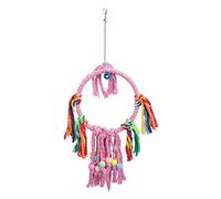 Jouet pour cage de perroquet - Perles en bois multicolores - Jouets à mâcher - Jouet mural pour perruches, conures, perroquets, conures - Blocs de bois - Corde