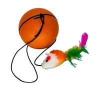 Jouet pour Chat à Bille Auto-roulante - Jouet pour Chat Ball, Jouet pour Chien de 8,3 x 8,3 cm avec Souris en Peluche, Balle rotative rebondissante à Mouvement Automatique, Balle d'activation
