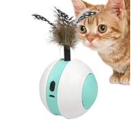Jouet pour chat à boule roulante, jouet à boule automatique pour chat,Jouet interactif pour chat avec plume de queue - Balle pour chat intelligente, 2 Modes, Rechargeable par USB, jouet pour jouer à l