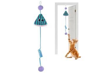 Jouet pour chat à cadre de porte | Enrichissement À Corde Élastique Extensible | Avec Balle, Ressort, Papier Grinceur, Jouets Autonomes Et Corde Élastique Extensible - Exercice, Intérieur, Chambre, Sa