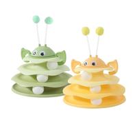 Jouet pour chat à plateau tournant | Tour de boule de puzzle pour à 3 couches | Jeu de rotation interactif de 24CM pour chats d'intérieur, jouet d'exercice amusant pour salon, chambre à coucher