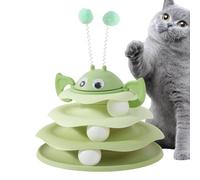 Jouet pour chat à plateau tournant - Tour d'exercice physique à 3 couches, toupie à balle interactive, centre d'activités à plusieurs niveaux | Système de jeu attrayant pour salon, chambre à coucher