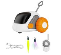 Jouet pour chat à télécommande, jouet interactif intelligent pour chats avec plume, jouets d'exercice automatiques pour chat, fixation en plumes, mouvement automatique, 8,4 x 7,4 x 6,8 cm, pour chats
