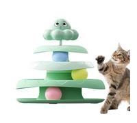 Jouet pour chat à trois niveaux - Planche à gratter avec protection antidérapante et jeu de mouvement pour petits espaces - Plaisir de chasse en intérieur