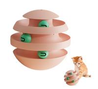 Jouet pour chat avec balle - Rouleau puzzle interactif pour chaton, piste de plateau tournant multicouche, balle de jeu à roulement rapide, jouet d'exercice d'enrichissement pour chats d'intérieur et
