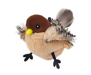 Jouet pour chat avec oiseau qui claque - Peluche interactive 21 x 16 x 9 cm, détecteur de mouvement électronique qui gazouille avec activation tactile et design réaliste des plumes | Joué