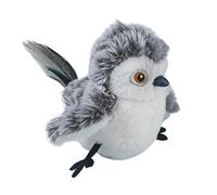 Jouet pour chat avec oiseau qui gazouille - Peluche qui claque les 15 x 9 x 13 cm, avec capteur électronique activé au toucher avec son réaliste et détails de plumes | Jouet interat
