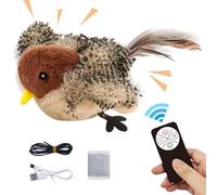 Jouet pour chat avec oiseaux qui gazouillent | Oiseau jouet pour chat qui claque les ailes, rechargeable par USB | Jouet interactif électrique Catnip, peluche douce pour chat avec