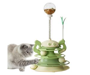 Jouet pour chat avec piste à billes, tour à 3 niveaux, avec pêche à la proie, jouet interactif pour chat, pour appartement, zone de détente, entrée, maison, chambre à coucher, coin, aire de jeux et K