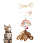 Jouet pour chat avec plumes,Jouet plume pour chat Corde élastique Bell | Jouet teaser pour chat suspendu animal de compagnie interactif pendant porte exercice jouer tige actif divertissa