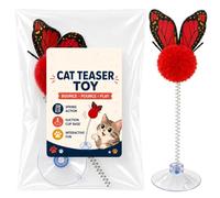 Jouet pour chat avec ventouse interactive en forme de papillon | Pêche pour chat pour stimuler, occuper l'esprit mental, lutter contre l'ennui, pour le plaisir et l'exercice quotidien