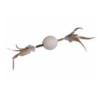 Jouet pour chat bâton de matatabi avec boule hochet Nobby Pet Blanc 9,5x28 cm