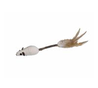 Jouet pour chat bâtonnet avec hochet souris matatabi Nobby Pet Blanc 14 cm