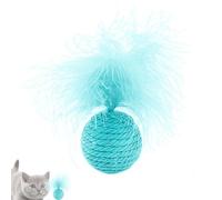 Jouet pour Chat Boule de Plumes,Balle de Jouet pour Chat avec Plume - Ballon d'exercice pour animaux de compagnie | Jouet résistant aux morsures pour chat, boule de plumes, jouets avec plumes pour cha
