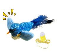 Jouet pour chat Chirping - Oiseau activé par le toucher - Son réaliste - En peluche - Design portable - Infusé à l' à chat - Idéal pour toutes les races - Jaune/vert/bleu
