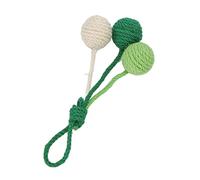 Jouet pour Chat en Boule de Sisal, Boule de Sisal de Chat Suspendue Colorée 3 Boules Colorées à Mâcher Danger Ornement Cordon Interactif pour Animaux de Compagnie Utilisation Intérieure (Vert blanc)