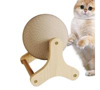 Jouet pour Chat en Corde de sisal, Balle à gratter pour Chat | Jouet interactif antidérapant | Boule à gratter pour Lapin, Roue d'exercice pour avec Base Stable, sisal Naturel p