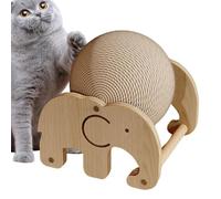 Jouet pour Chat en Corde de sisal - Base en Bois Massif, Boule à gratter