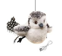 Jouet pour chat en forme de hibou enneigé rechargeable par USB - Simulation d'oiseau qui chirping joue, pour chatons, animaux domestiques, salon, intérieur