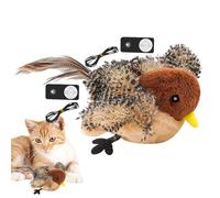 Jouet pour chat en forme d'oiseau - Ailes battantes en peluche - Jouet interactif pour oiseaux - Stimule les instincts de chasse - Télécommande - Rechargeable par USB - Activé par le mouvement - Avec