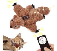 Jouet pour chat en forme d'oiseau volant avec ailes battantes, oiseaux sautants, oiseaux qui volent, jouets pour chats battants, avec queue en plumes (miel wallaby)