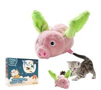 Jouet pour chat en forme d'oiseau volant interactif avec ailes battantes, simulation de moineau électrique qui secoue, jouet électrique interactif pour chaton ou petit chien (rose)