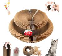 Jouet pour chat en forme d'organe magique pour chat, griffoir interactif avec une balle, recyclable et durable, protecteur de meubles, rétractable, marron, réversible (1 pièce)