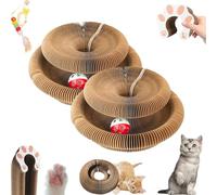 Jouet pour chat en forme d'orgue magique pour chat, tapis à gratter interactif avec une balle, recyclable et durable, protection de meubles, rétractable, marron, réversible (2 pièces)