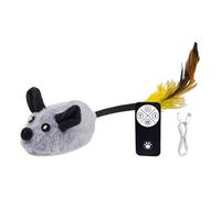 Jouet pour chat en mouvement - Jouet électrique en peluche - Jouet de souris - Jouet d'exercice interactif automatique - Télécommande - Jouet de simulation couineur pour chats d'intérieur - Chatons et
