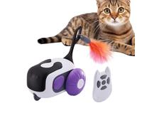 Jouet pour chat en mouvement, jouet pour chat RC | Voiture jouet pour chat intelligent avec plume | Jouets rechargeables d'enrichissement pour chats, anti-ennui pour la plupart des chats et chatons