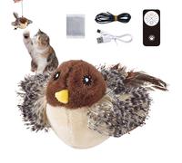 Jouet pour chat en mouvement - Jouet pour chat rechargeable par USB avec 3 niveaux réglables | Peluche douce avec herbe à chat, joli battement pour chats et chatons