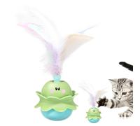 Jouet pour chat en plumes, jouet de chat en plumes électriques - Déplacement des jouets de plumes sonores interactifs rotatifs,Jeu de chaton électronique avec une lumière LED, un jeu d'exercice rechar
