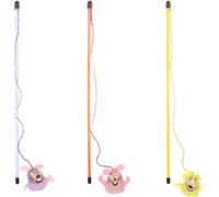 Jouet pour Chat - Flamingo Canne à pêche Teta Rat avec Souris en Peluche - Plumes - Clochette - Longueur 46,5 cm - Aucun Choix de Couleur Possible