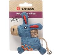 Jouet pour Chat - Flamingo Robla Âne Multicolore en Tissu avec Clochette et Catnip 12cm