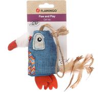 Jouet pour Chat - Flamingo Robla Oiseau Multicolore en Tissu avec Plumes, Rubans et Catnip 32,5cm