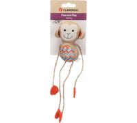 Jouet pour Chat - Flamingo Robla Singe Multicolore en Tissu avec Rubans et Catnip 23,5cm