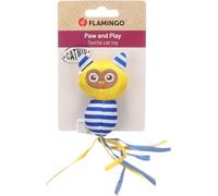 Jouet pour Chat - Flamingo Strellow Chouette Jaune en Tissu avec Plumes et Catnip 8,3cm