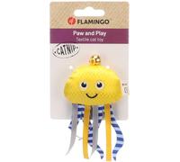 Flamingo Jouet pour Chat Strellow Poisson Jaune - 11x2,5x5cm - avec Herbe à Chat | Peluche Stimulante et Douce en Tissu Polyester