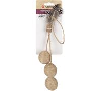 Jouet pour Chat - Flamingo Yutsa Singe Marron en Matatabi et Jute avec Rubans et Catnip 15cm