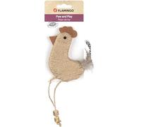 Jouet pour Chat - Flamingo Yutsa Souris Marron avec Balle en Matatabi et Jute avec Plumes 13cm