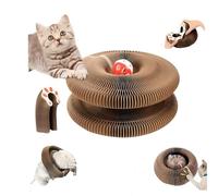 Jouet pour chat, griffoir magique en accordéon, jouet pliable en accordéon pour chat avec boules cloches et piste d'aventure, tapis à gratter interactif, exercice physique mental interactif (1 pièce)