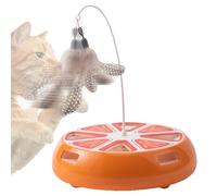 Jouet pour chat - Jouet interactif pour chat - Tourne-disque électrique - Jouet intelligent silencieux avec plumes pour la maison